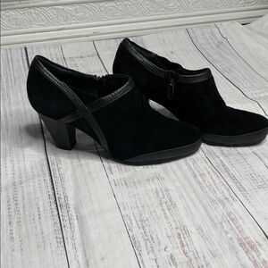 Clarks Black Heeled Boots for Women